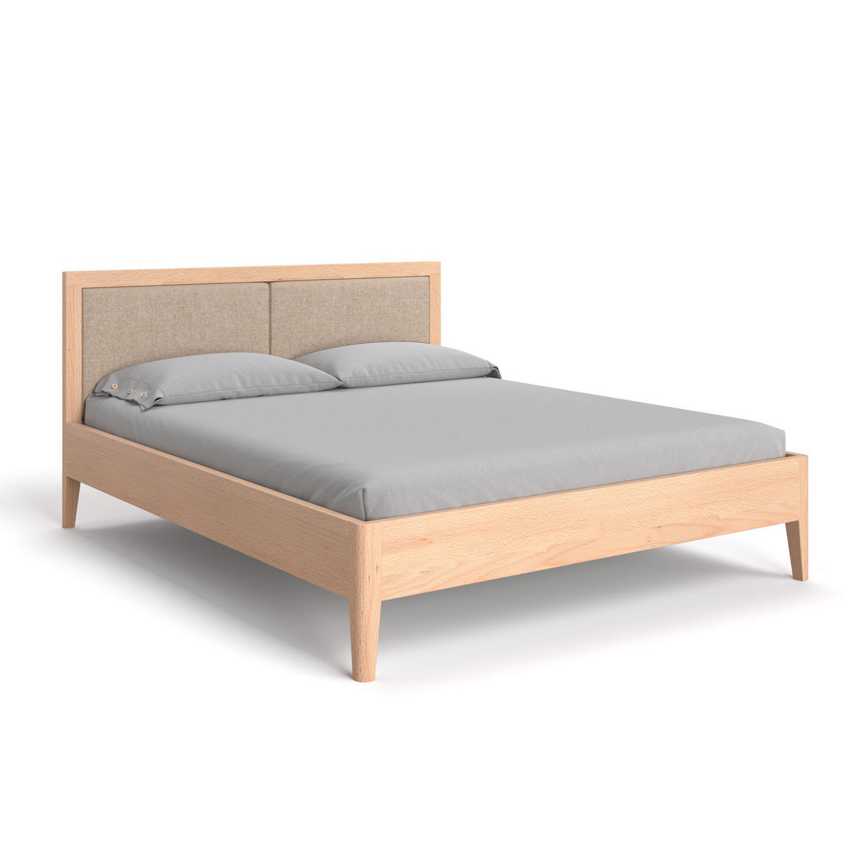 MASSIVHOLZBETT Silva aus Buche 200x220 cm, Storm 06 - Beige/Buchefarben, Holz (200/220cm) - Danzz