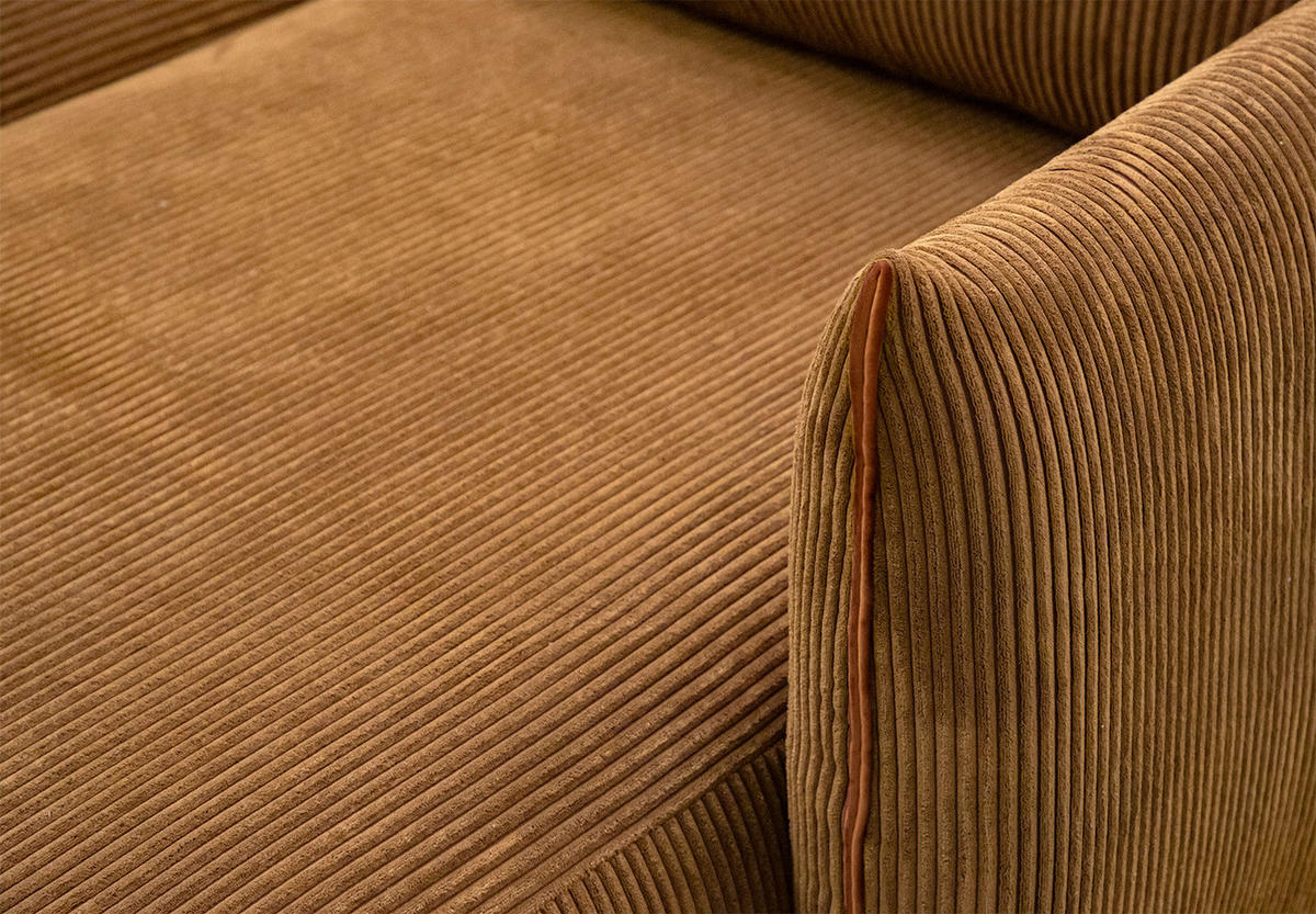 ECKSOFA TAUER 5-Sitzer, honig - Schwarz/Honig, Holzwerkstoff/Kunststoff (294/173cm) - Courtois Laville