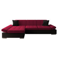 ECKSOFA Malwi, Seite: Links - Rot, Holz/Textil (278/161cm) - MIRJAN24
