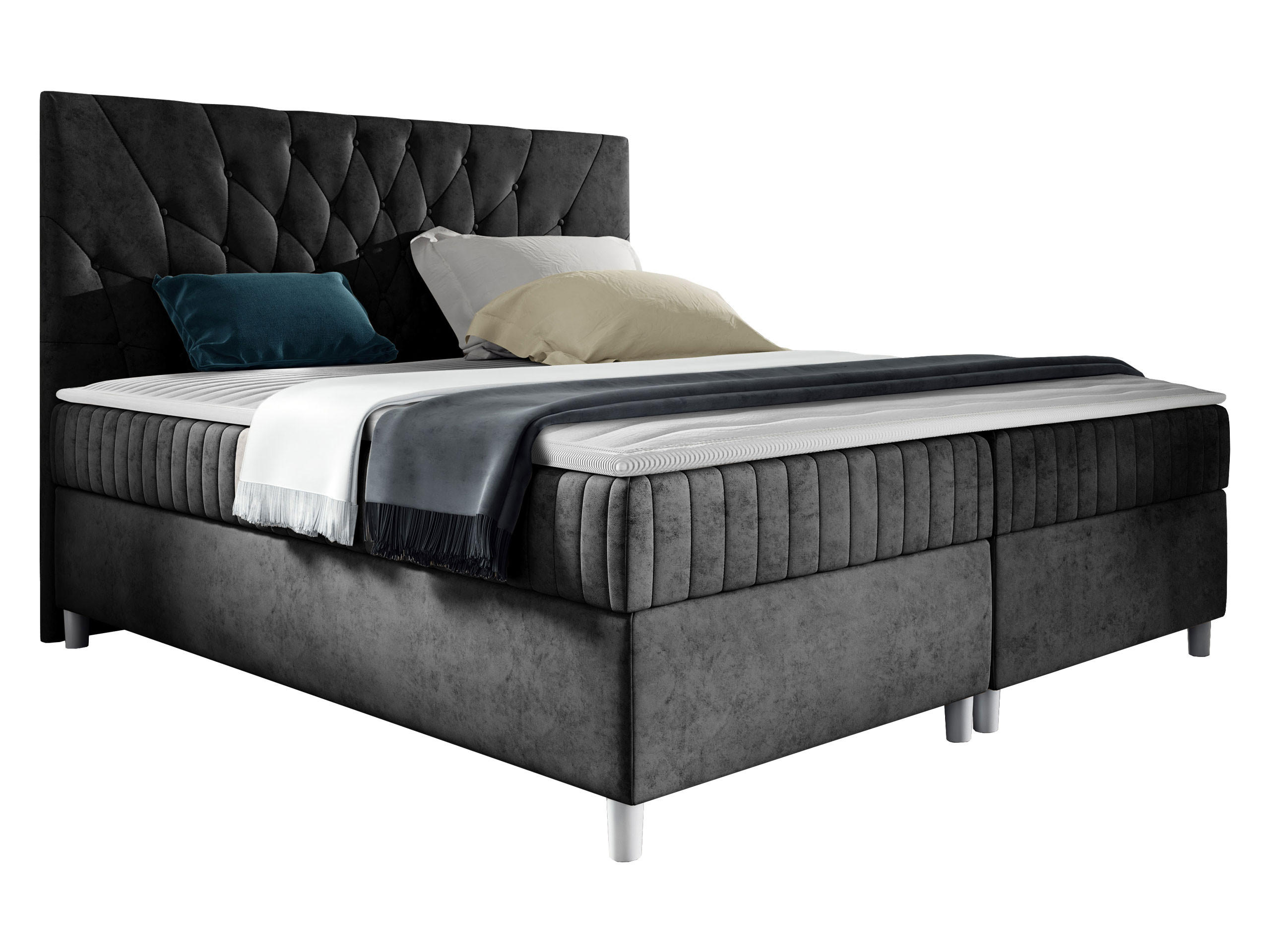 Mirjan24 Boxbett Schwarz 160x200 cm