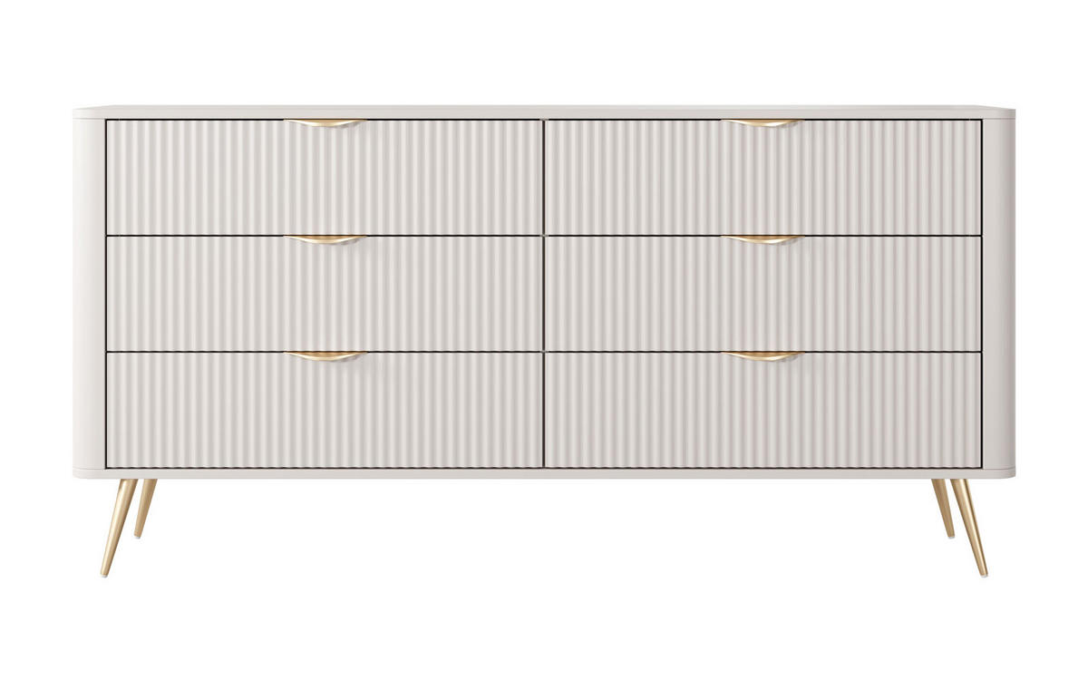 SCHUBLADENKOMMODE Lante beige 163 / 38 / 81cm - Beige, Holz/Holzwerkstoff (163/81/38cm) - Feldmann-Wohnen
