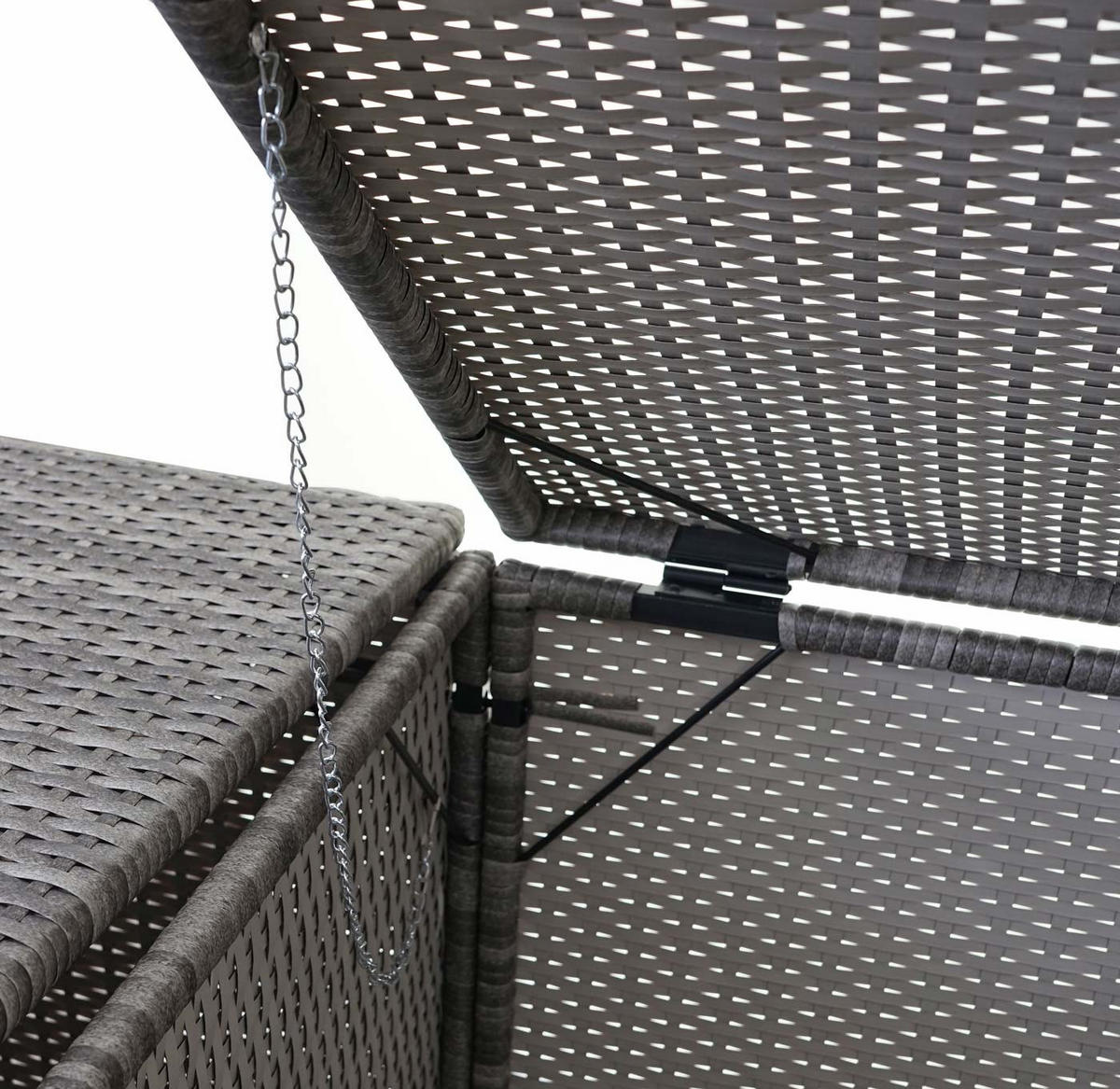 MÜLLTONNENBOX 2er HxBxT 176x130x131cm Poly-Rattan 2x120l Grau - Grau, Kunststoff (130/176/131cm) - PROREGAL