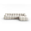 MODULARES-ECKSOFA rechts Bellis aus Samt leichtes beige 4 Sitzplätze - Creme, Textil (122/285cm) - Micadoni