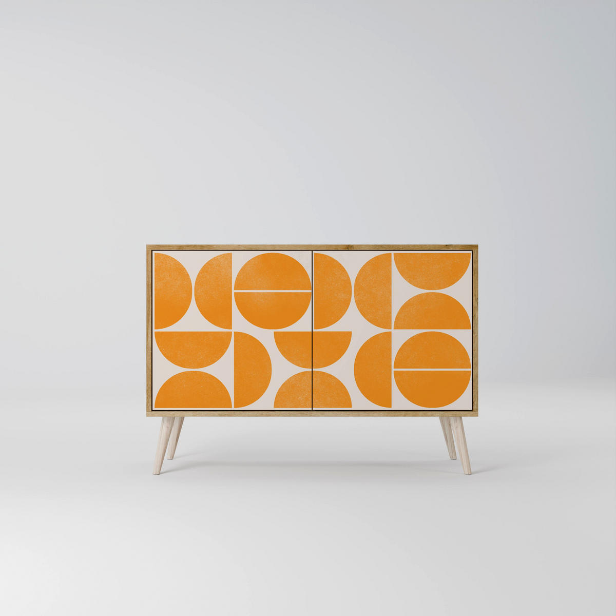 SIDEBOARD RECURRING DREAMS, Eicheneffekt, 111x42x77,5 cm, 2 Türen - Eichefarben/Buchefarben, Holzwerkstoff/Buchenholz (111/77.5/42cm) - SpaceRebels