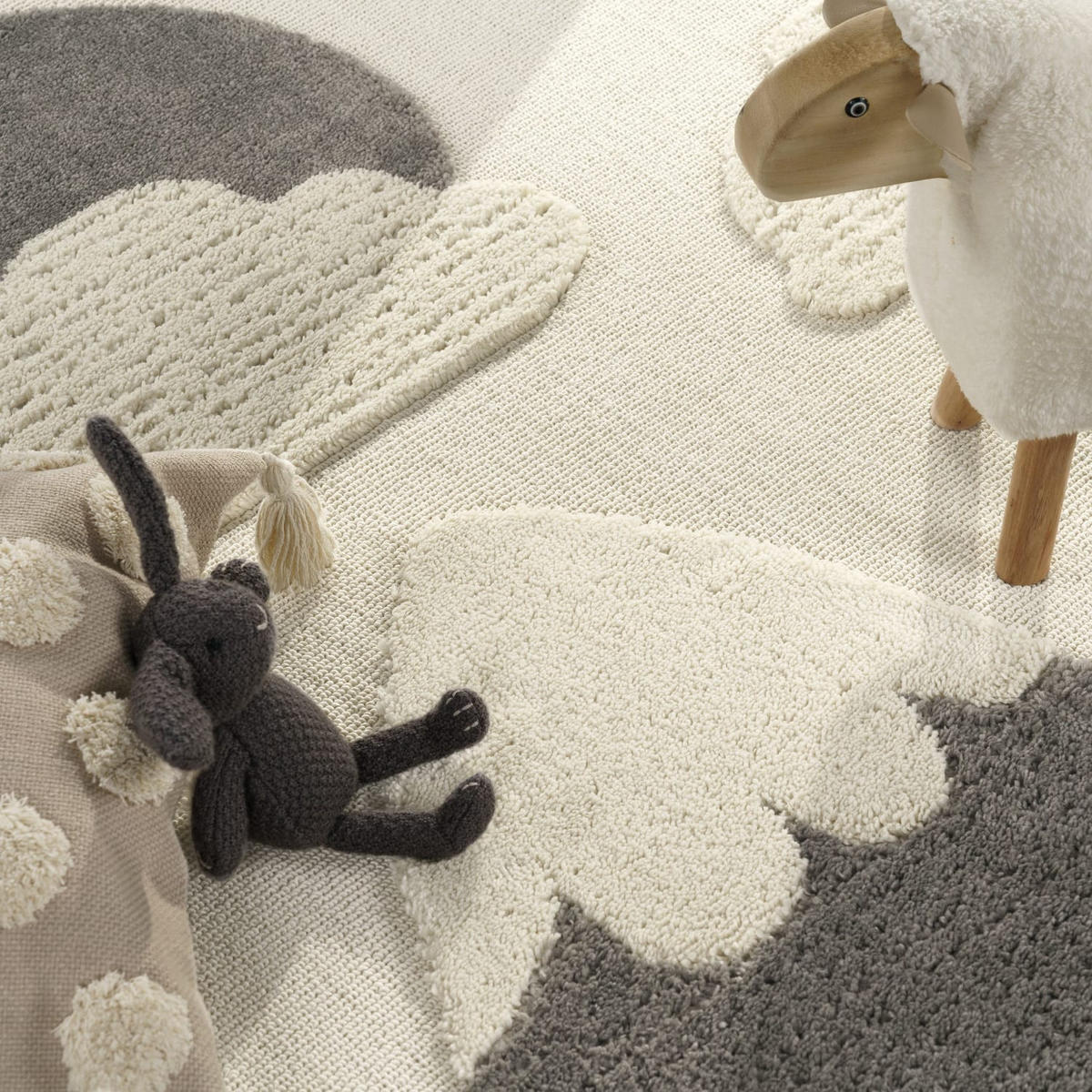 KINDERTEPPICH Creme Ø 120 cm - Creme, Kunststoff (120/120cm) - TT Home