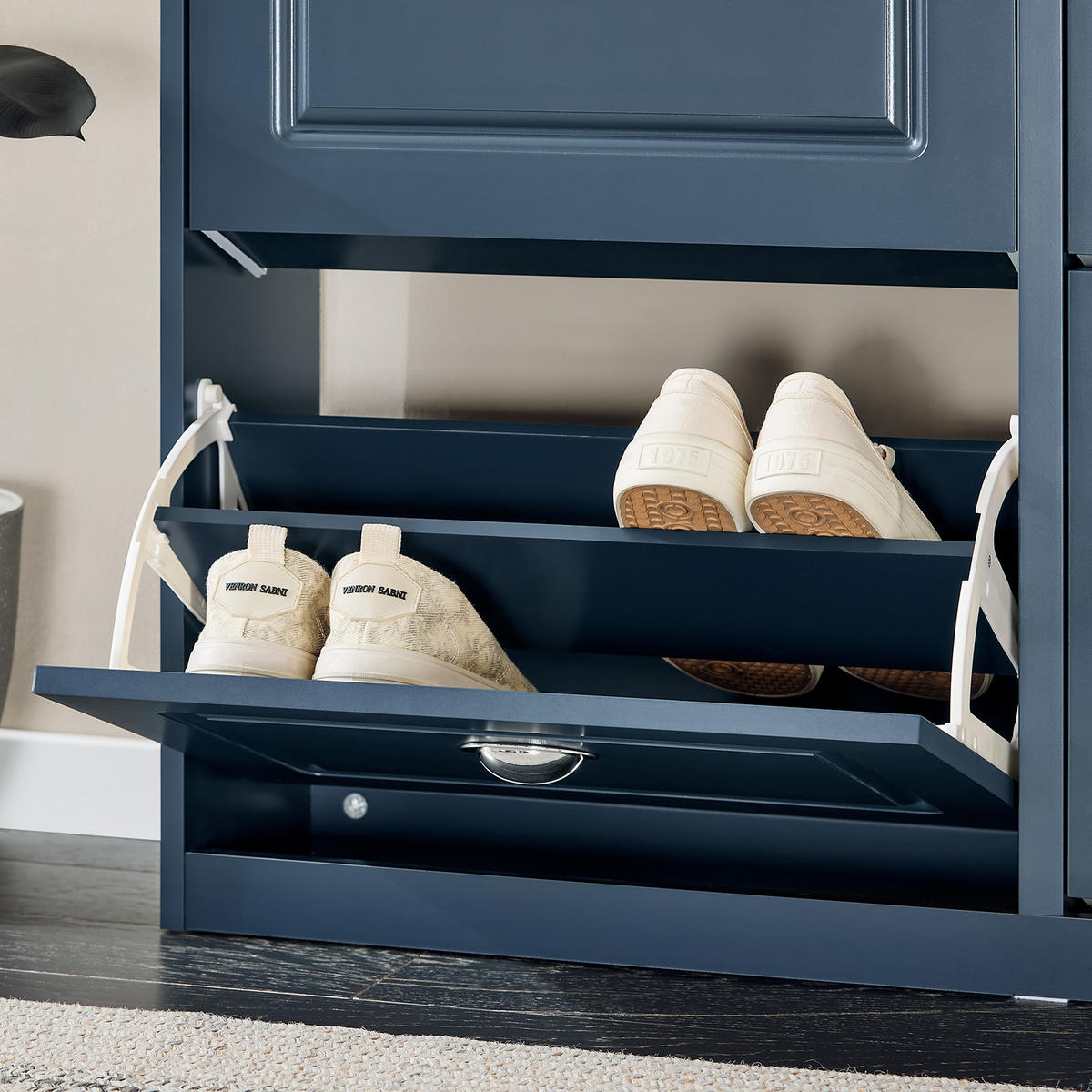 SCHUHSCHRANK Blau - Blau, Holzwerkstoff (55/83/24cm) - SoBuy