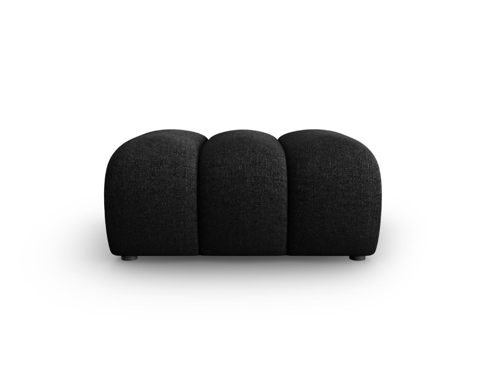 POUF Lupine aus Chenille-Stoff schwarz - Schwarz, Textil (95/43/92cm) - Micadoni
