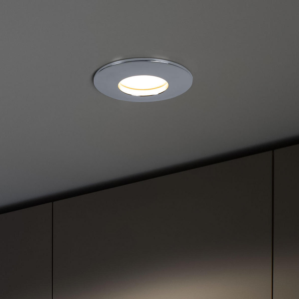 LED EINBAULEUCHTE Chrom Silber - Silberfarben, Metall (8.3/8.3/3.5cm)
