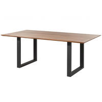 ESSTISCH Akazie 200x100 natur lackiert / U-Beine anth. matt SWISS EDGE - Anthrazit/Naturfarben, Holz (200/100/76cm) - Massivmoebel24