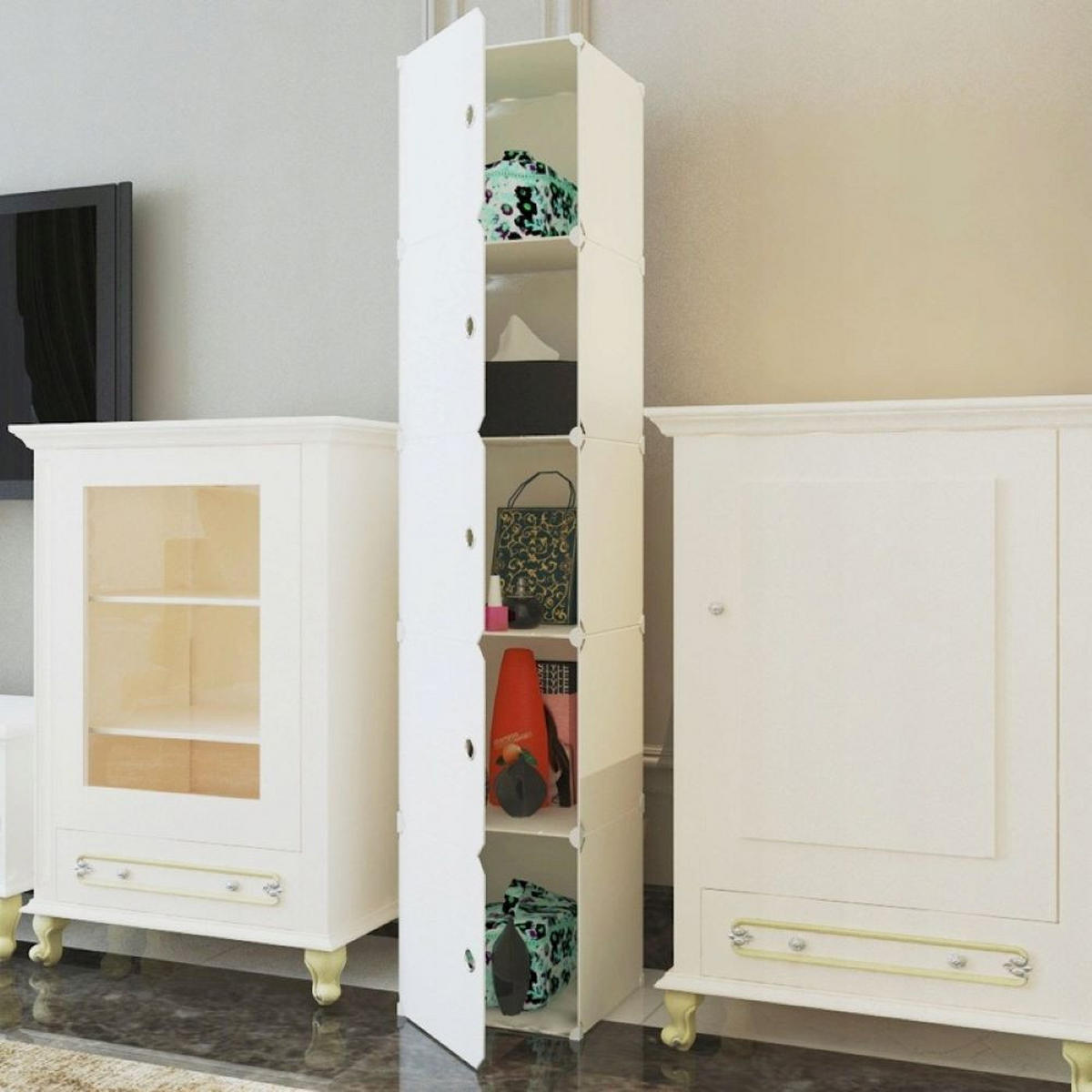 KLEIDERSCHRANK, weiß 39/37/185 cm - Weiß, Kunststoff (39/185/37cm) - Rebiko