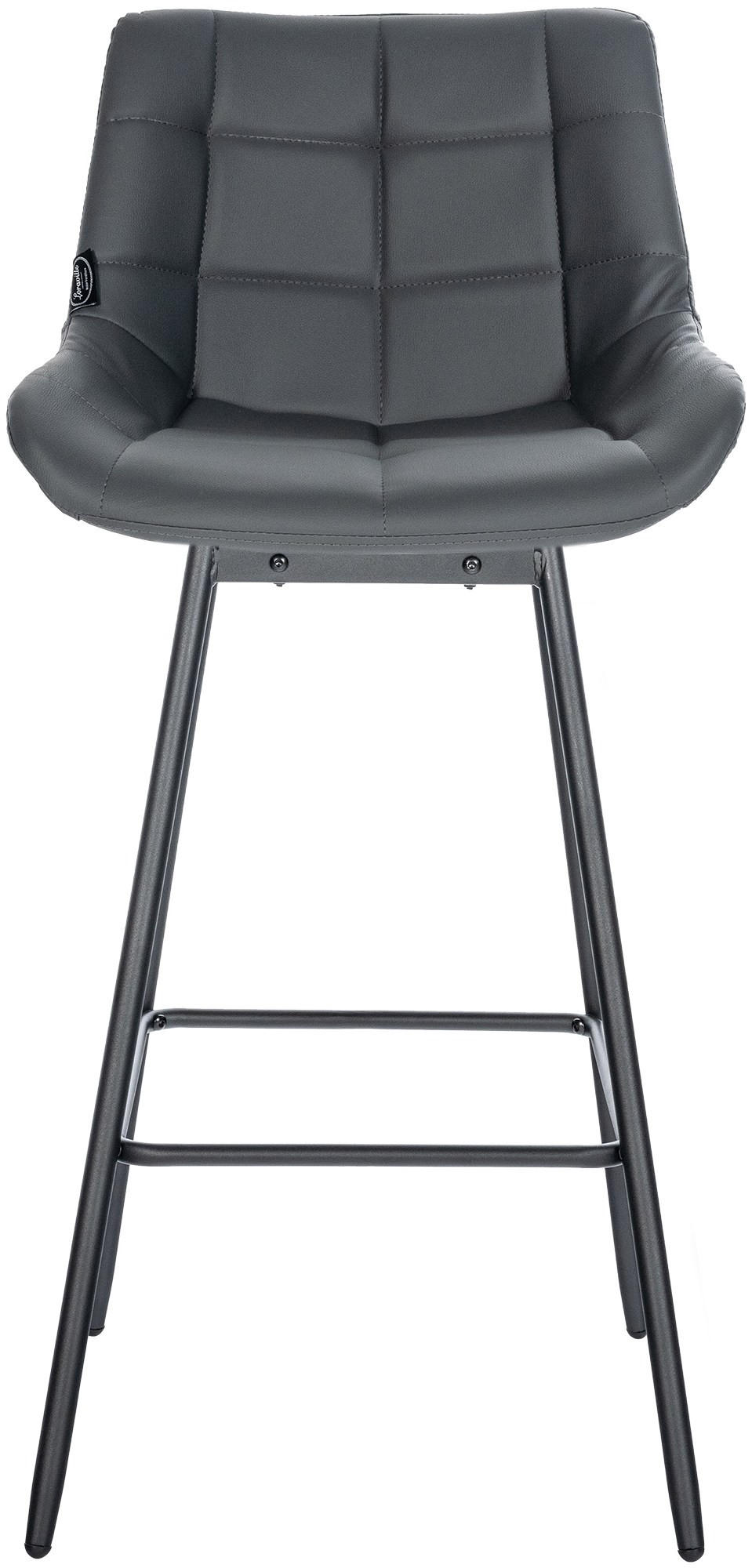 BARHOCKER 4er Set Visen Kunstleder Grau - Grau, Leder (49/105/56cm) - DELUKE