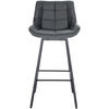 BARHOCKER 4er Set Visen Kunstleder Grau - Grau, Leder (49/105/56cm) - DELUKE