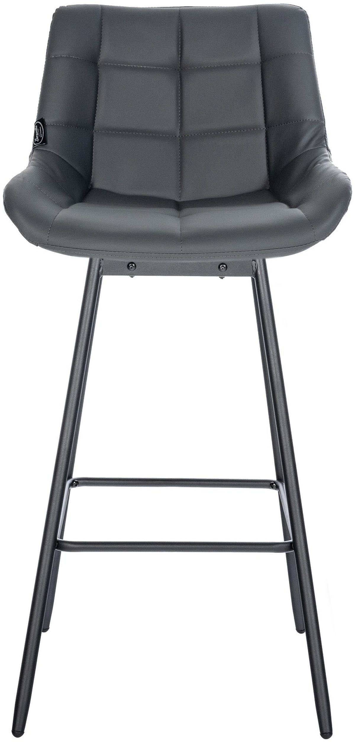 BARHOCKER Lederlook grau - Schwarz/Grau, Textil/Metall (49/105/56cm) - CLP