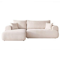 ECKSOFA BLOOM mit Schlaffunktion und Bettkasten Creme - Creme, Holzwerkstoff/Kunststoff (263/150cm) - Idohome