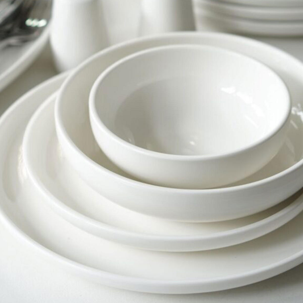 GESCHIRRSET Milano 28-tlg. weiß - Weiß, Keramik (41/38/38cm) - Mulex