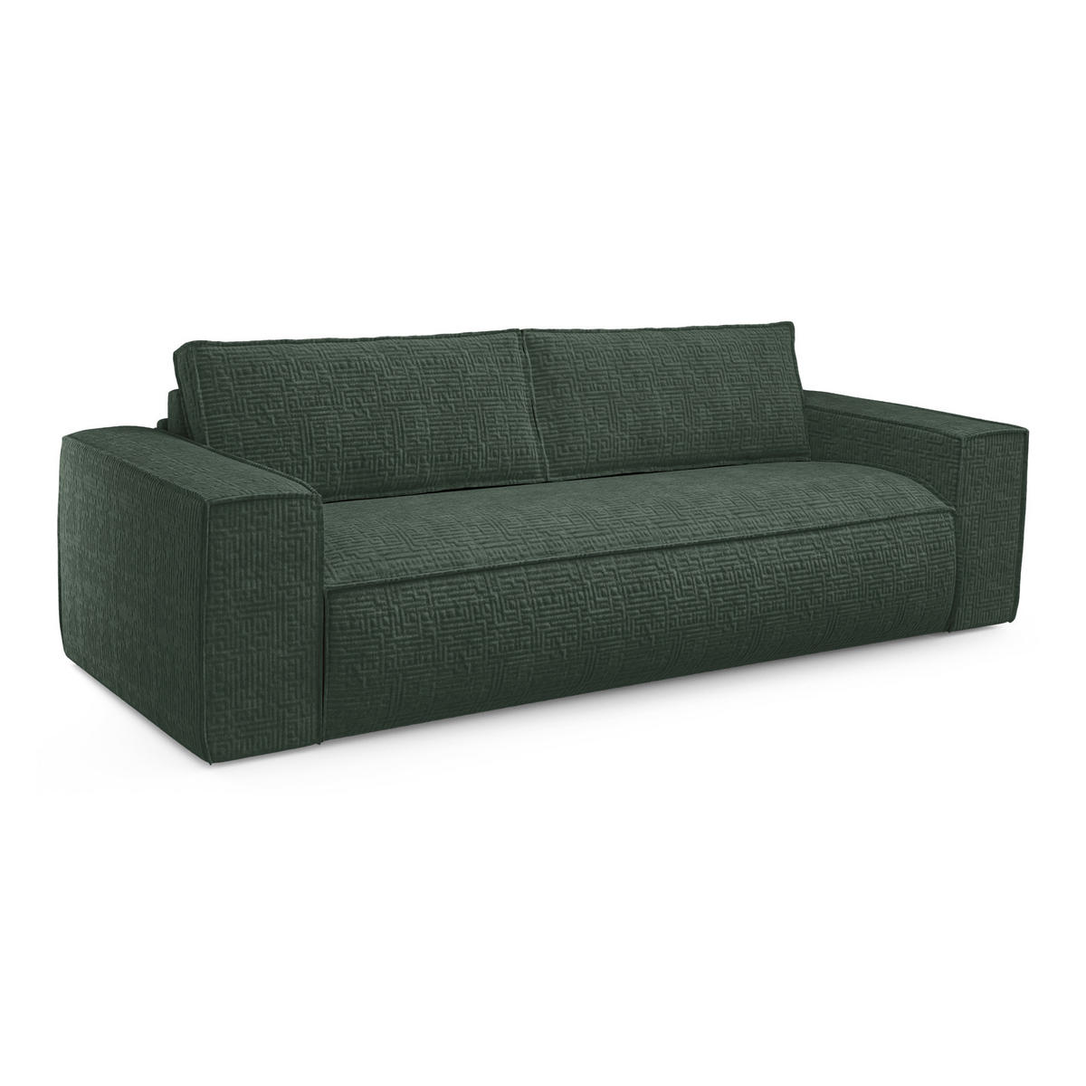 SCHLAFSOFA GERADE Samt Smaragdgrün 216cm - Smaragdgrün, Textil (216/90/100cm) - Sia Home