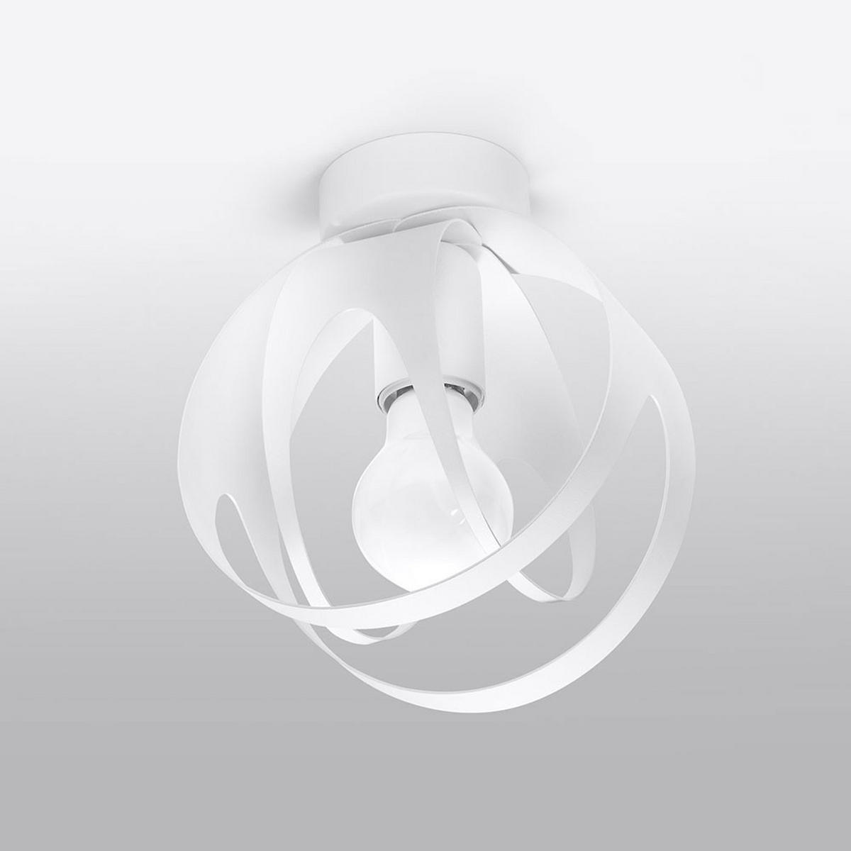 DECKENLEUCHTE Metall Muster Weiß - Weiß, Metall (16/16/21cm)