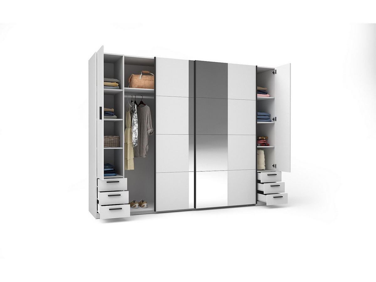 KLEIDERSCHRANK - 270 cm x 60.4 cm - holz - weiß Arvolia - Weiß, Holz (270/207.5/60.4cm) - Vente-Unique