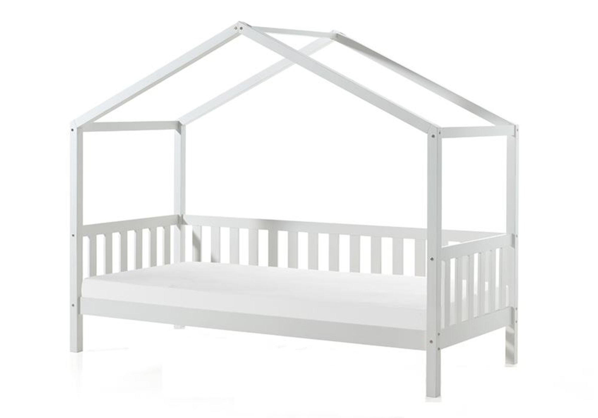 HAUSBETT Kapua 210x170x97 aus Massivholz in Weiß - Beige, Holz (90/200cm) - 58aufmkessel