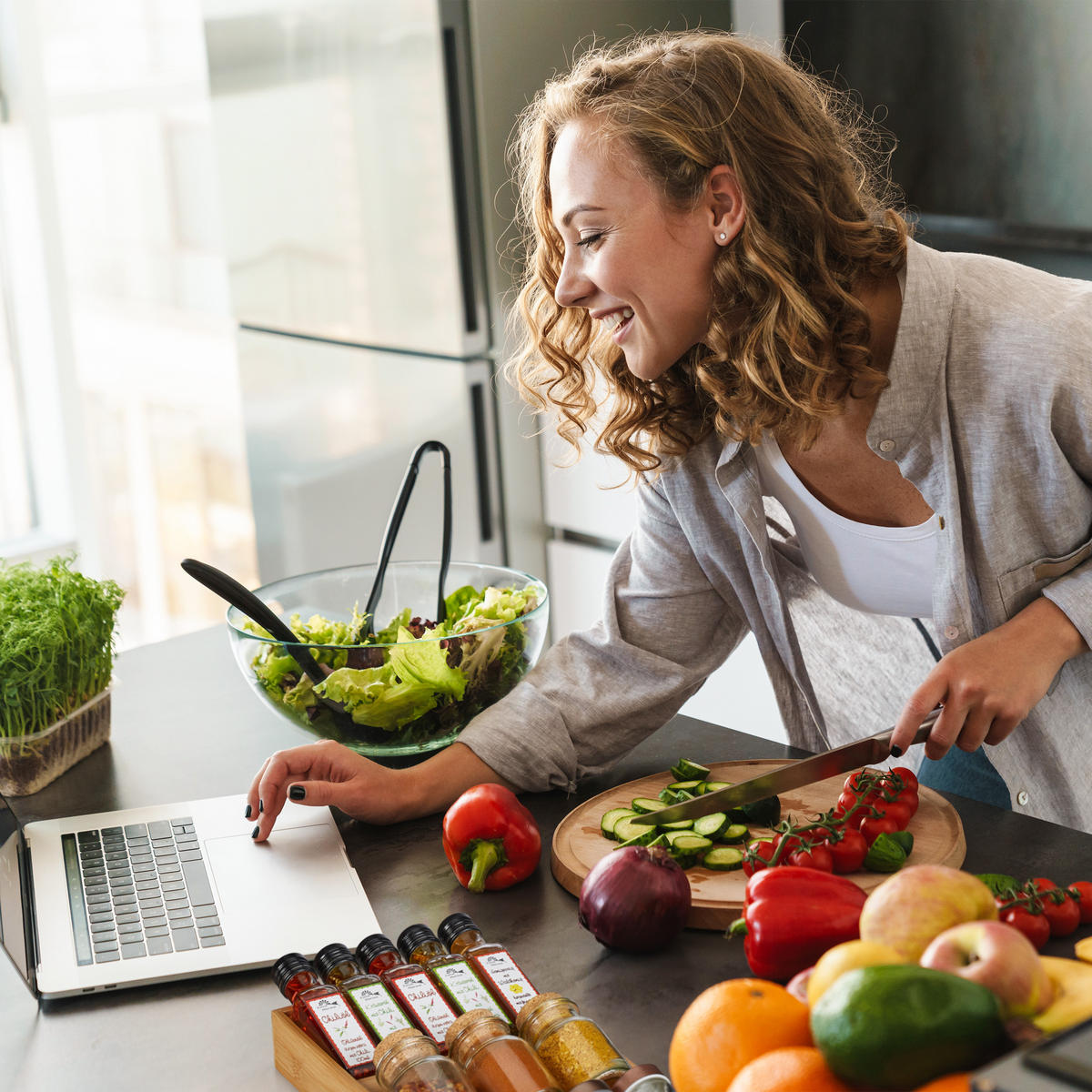 GEWÜRZREGAL Schublade - Hellbraun, Holz (20/5/38cm) - Relaxdays