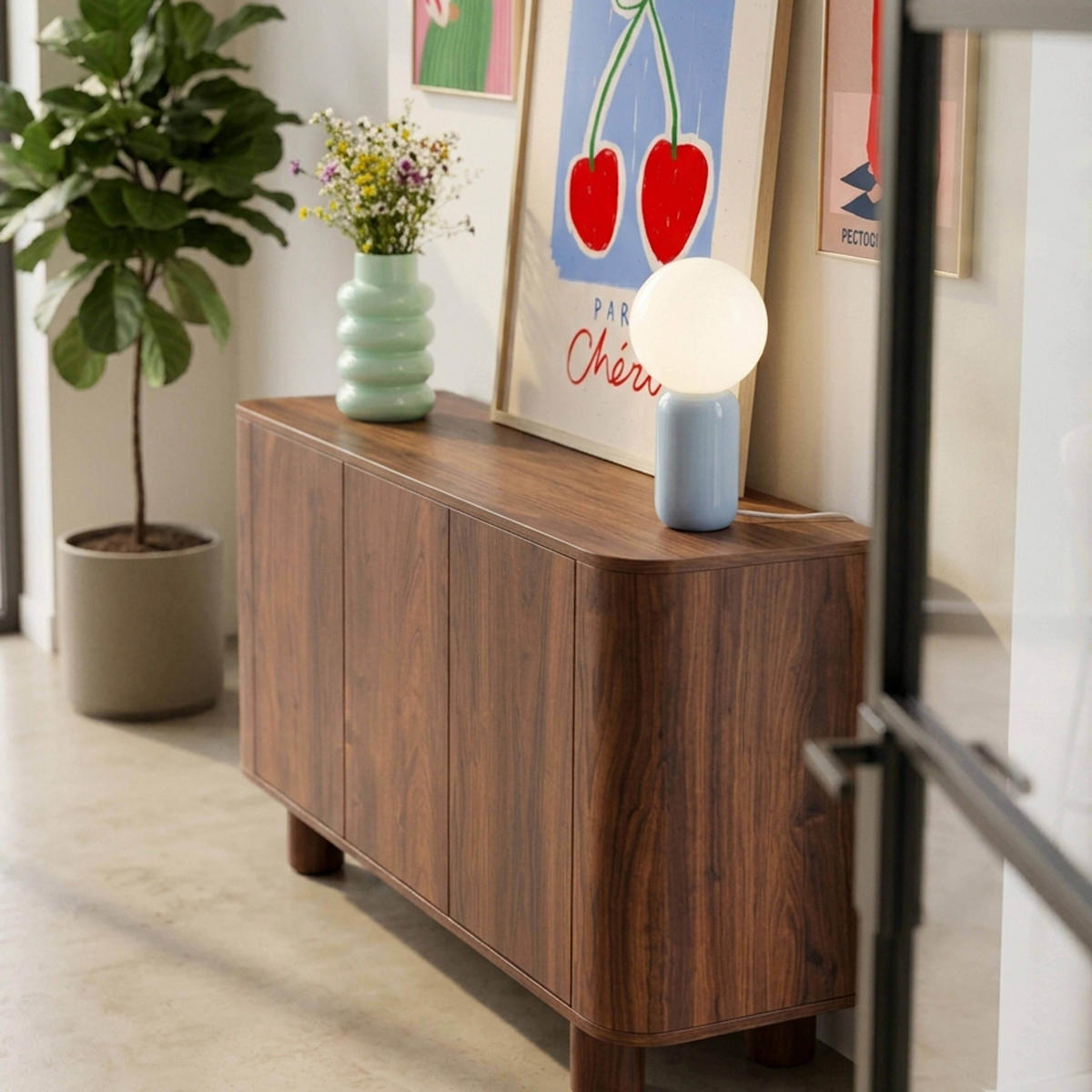 SIDEBOARD 120 cm, dunkles holz - Dunkelbraun/Braun, Holz (120/75/40cm) - Oviala