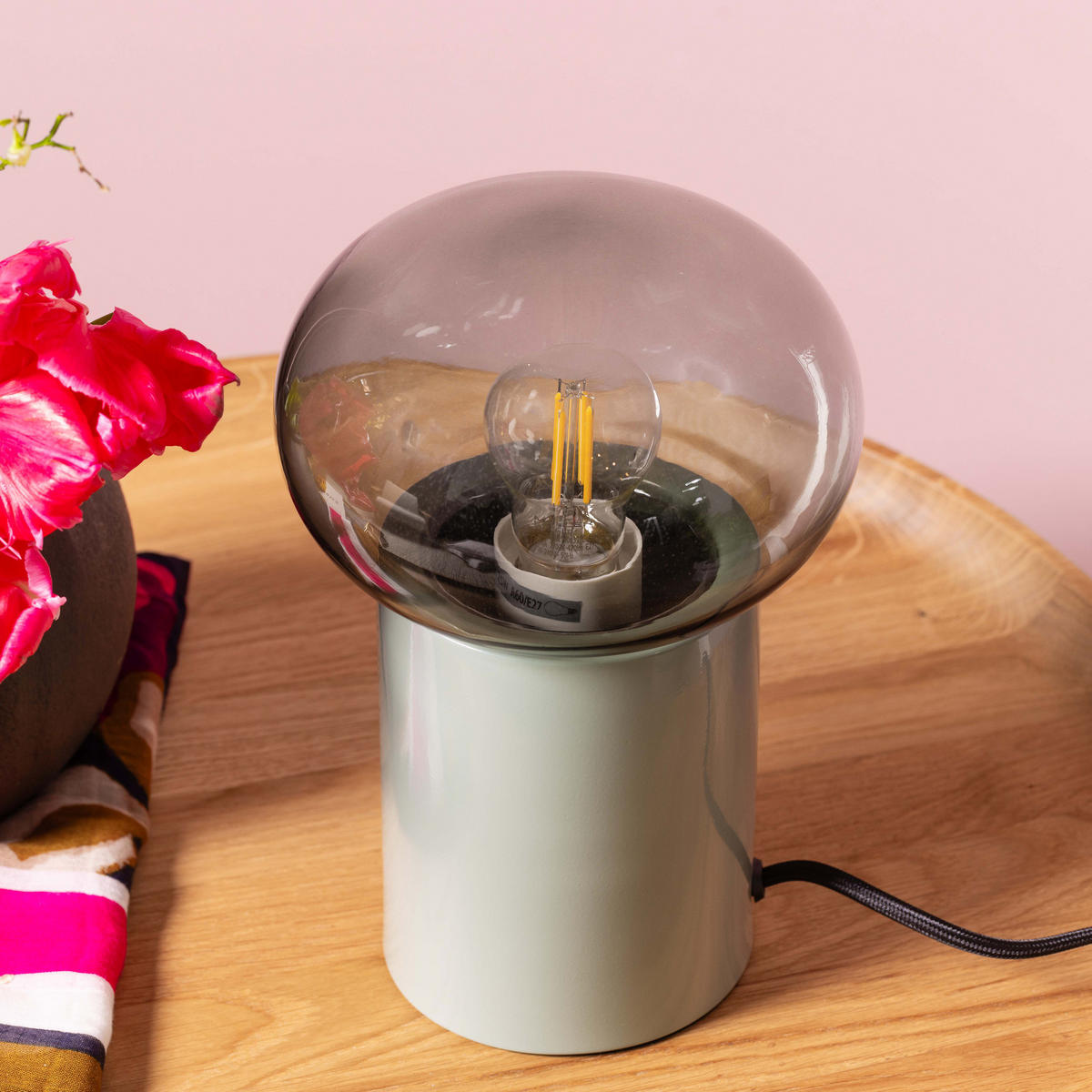 TISCHLEUCHTE Knut 99002/74 - Grün, Metall (15/15/21.9cm) - Brilliant