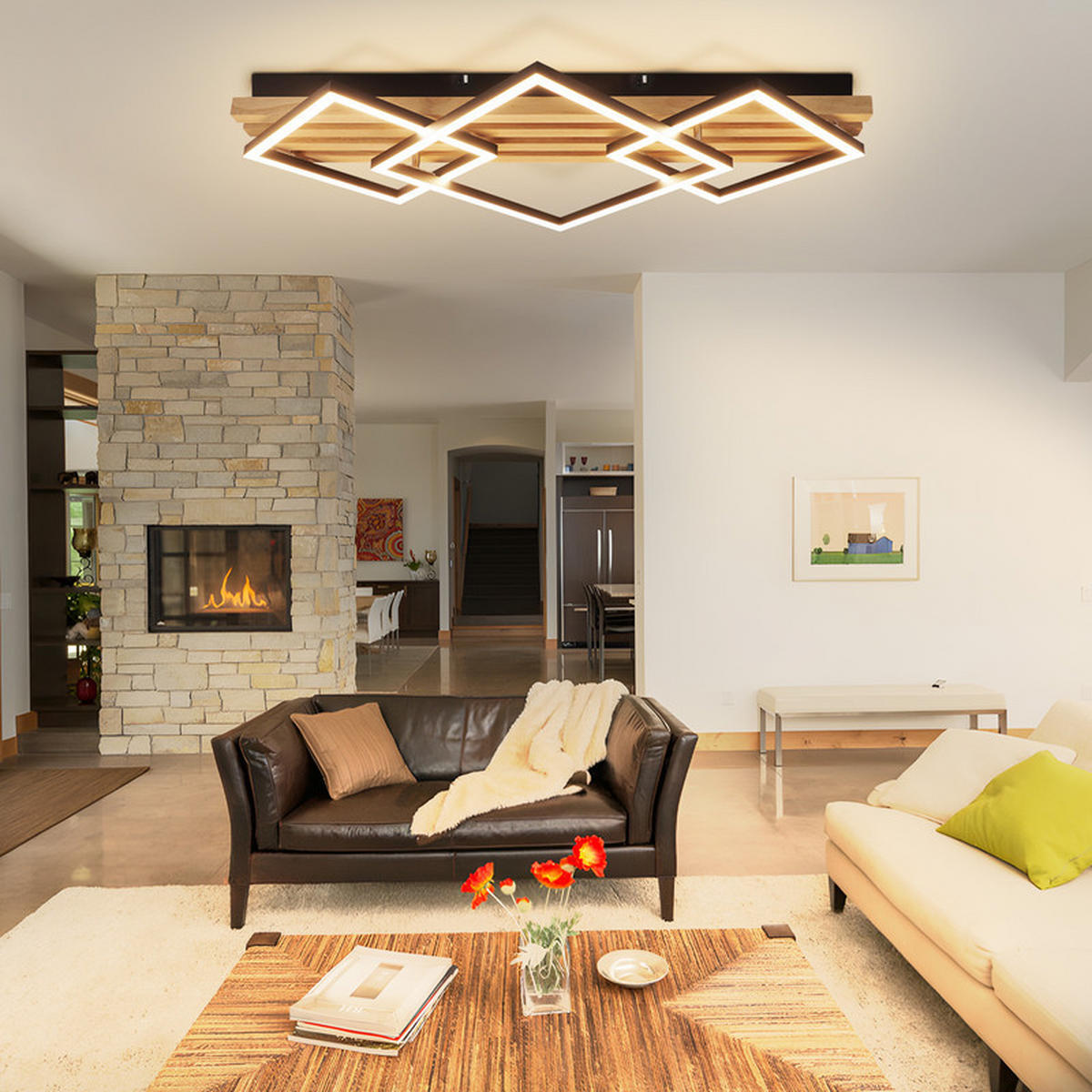 LED-DECKENLEUCHTE Elisabeth II 8.8/71.6/41.6cm - Eschefarben, Holz (8.8/71.6/41.6cm) - Nettlife