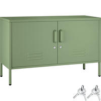 SIDEBOARD Baker, Kippschutz, höhenverstellbare Füße, salbeigrün - Salbeigrün, Metall (100/65/42.5cm) - tectake