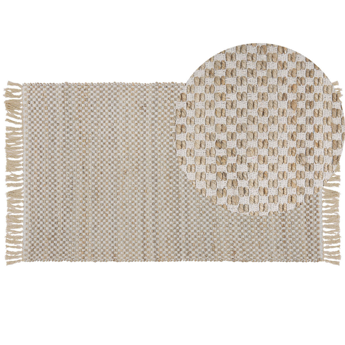 KURZFLOR-TEPPICH Zerdali 150/80 cm - Beige, Naturmaterialen (80/150cm) - Beliani