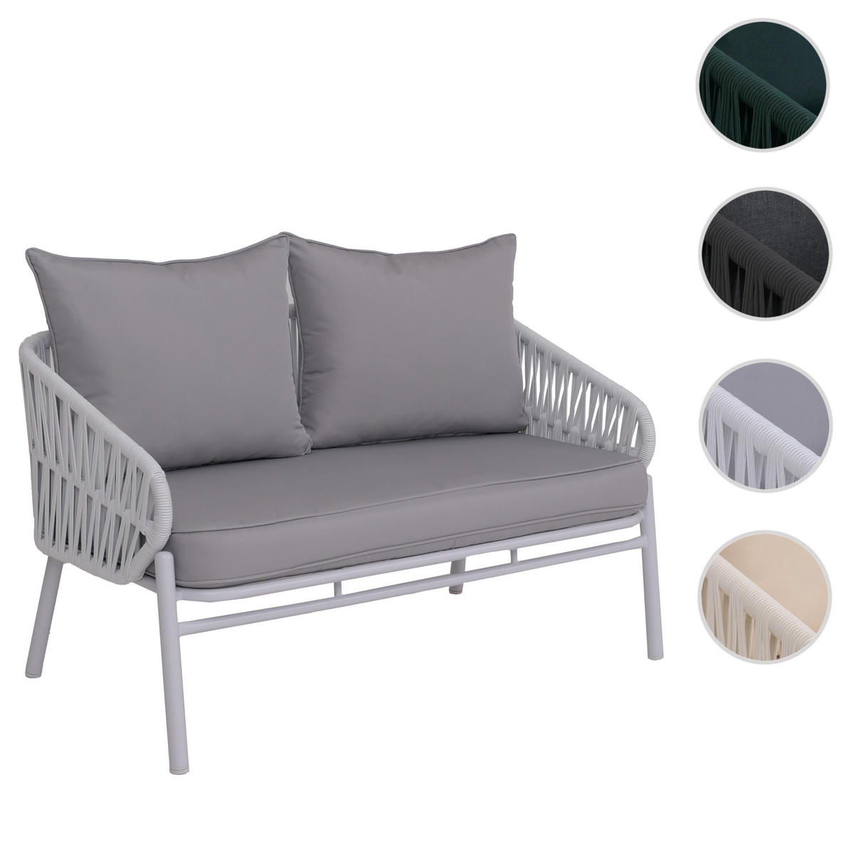 GARTENBANK Hellgrau - Hellgrau, Metall (116/83/65cm) - MCW