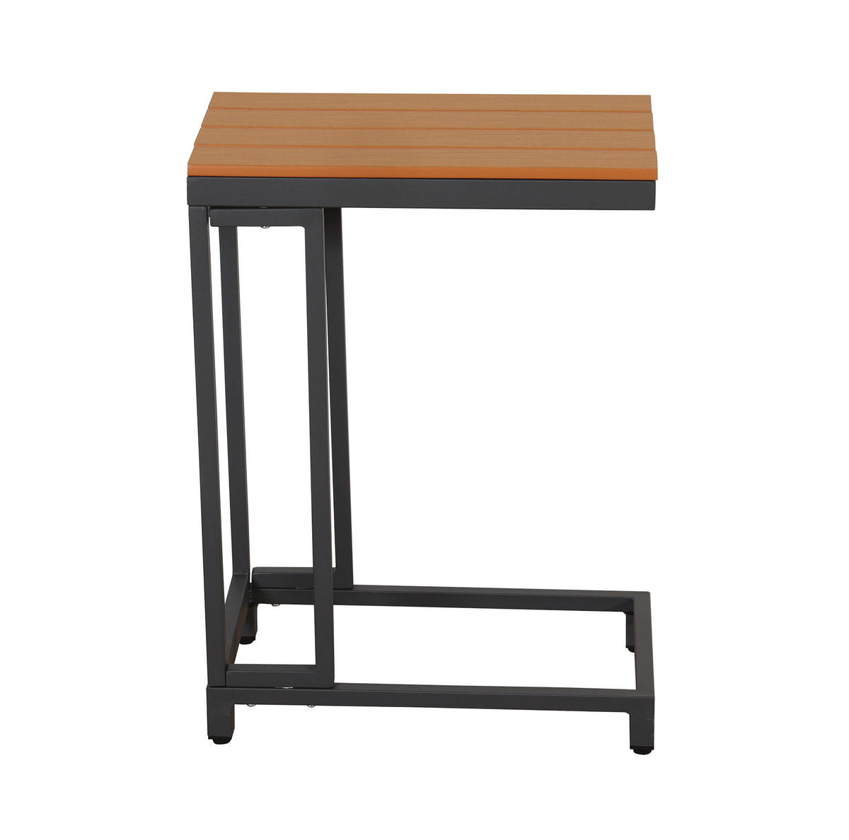 GARTENMÖBEL-SET mit Ecksofa, Beistelltisch und Couchtisch/Ottomane aus verzinktem Stahl und WPC, Grau/Schwarz - Grau, Metall - Redom
