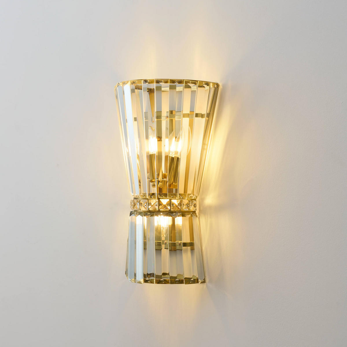WANDLEUCHTE Giova, Transparent und goldfarben, 42cm - Transparent, Glas (26/42/13cm) - KOSILUM