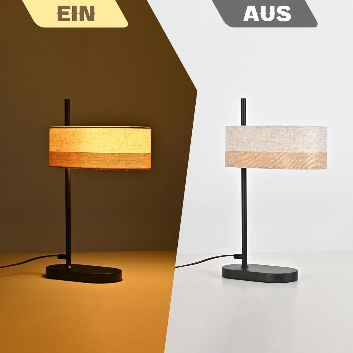 TISCHLEUCHTE BRAUNSCHWEIG Ⅲ 28/21/45 cm - Schwarz, Metall (28/21/45cm) - Nettlife