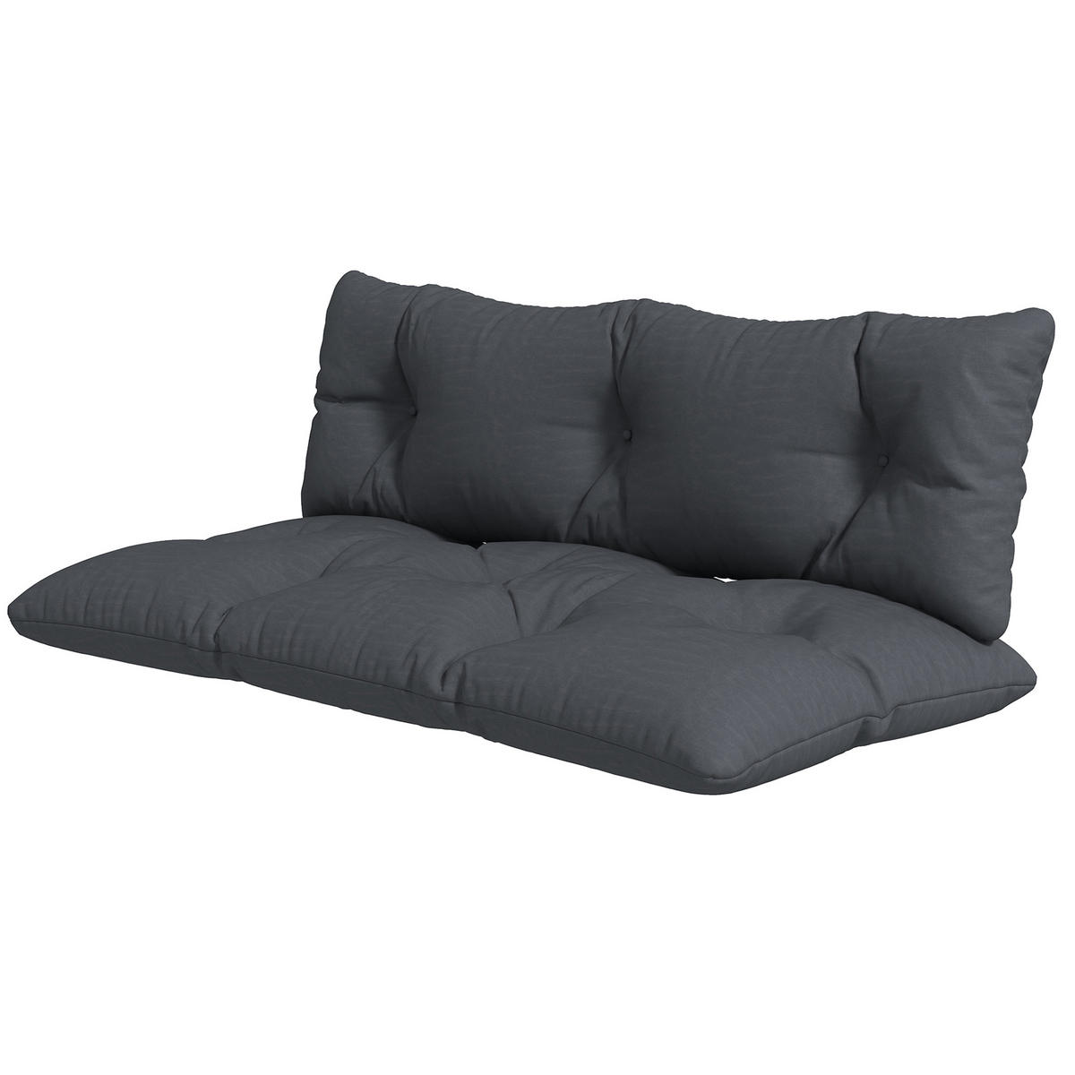 SITZKISSEN-SET DE-17711 Grau - Grau, Textil (120/40/15cm) - ComfortXL