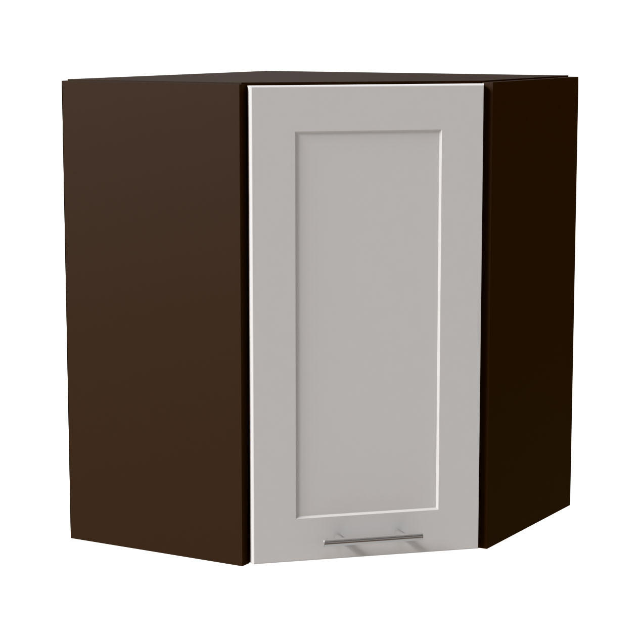 ECKHÄNGESCHRANK Oslo W10/60 Lava / Weiß Matt 60 / 60 / 72cm - Dunkelgrau/Weiß, Holz/Holzwerkstoff (60/72/60cm) - Feldmann-Wohnen