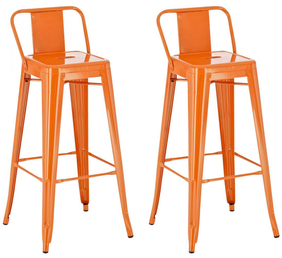 BARHOCKER 2er Set Metall orange - Orange, Metall (44/96/43cm) - CLP
