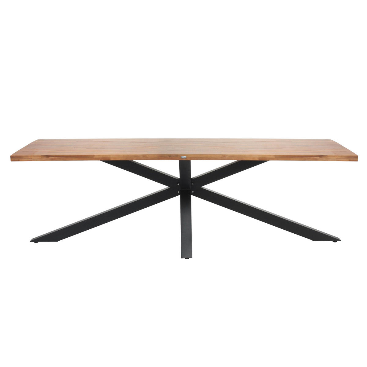 GARTENTISCH , Holz und Grau - Eichefarben/Grau, Holz/Metall (95/200/75cm) - Oviala