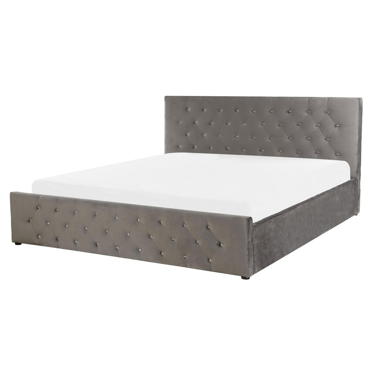 POLSTERBETT 160/200cm Grau Amiens - Grau, Textil (160/200cm) - Beliani