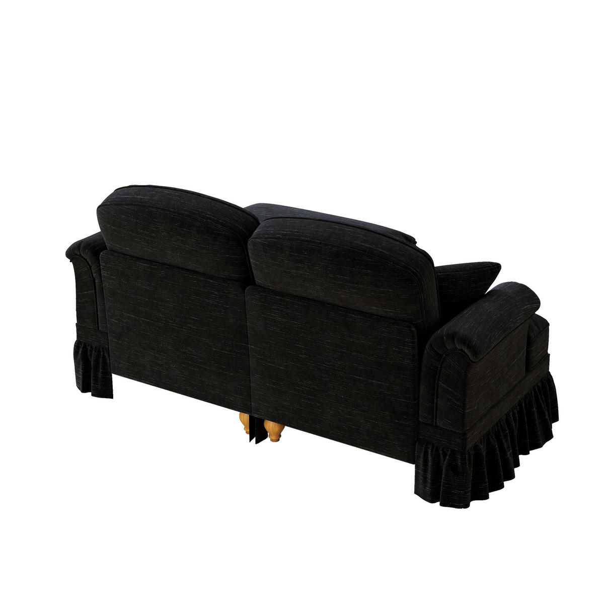 MODULARES Ecksofa Chenille mit Hocker L-Form 194/140/93 cm Schwarz - Schwarz, Textil (140/194cm) - Redom