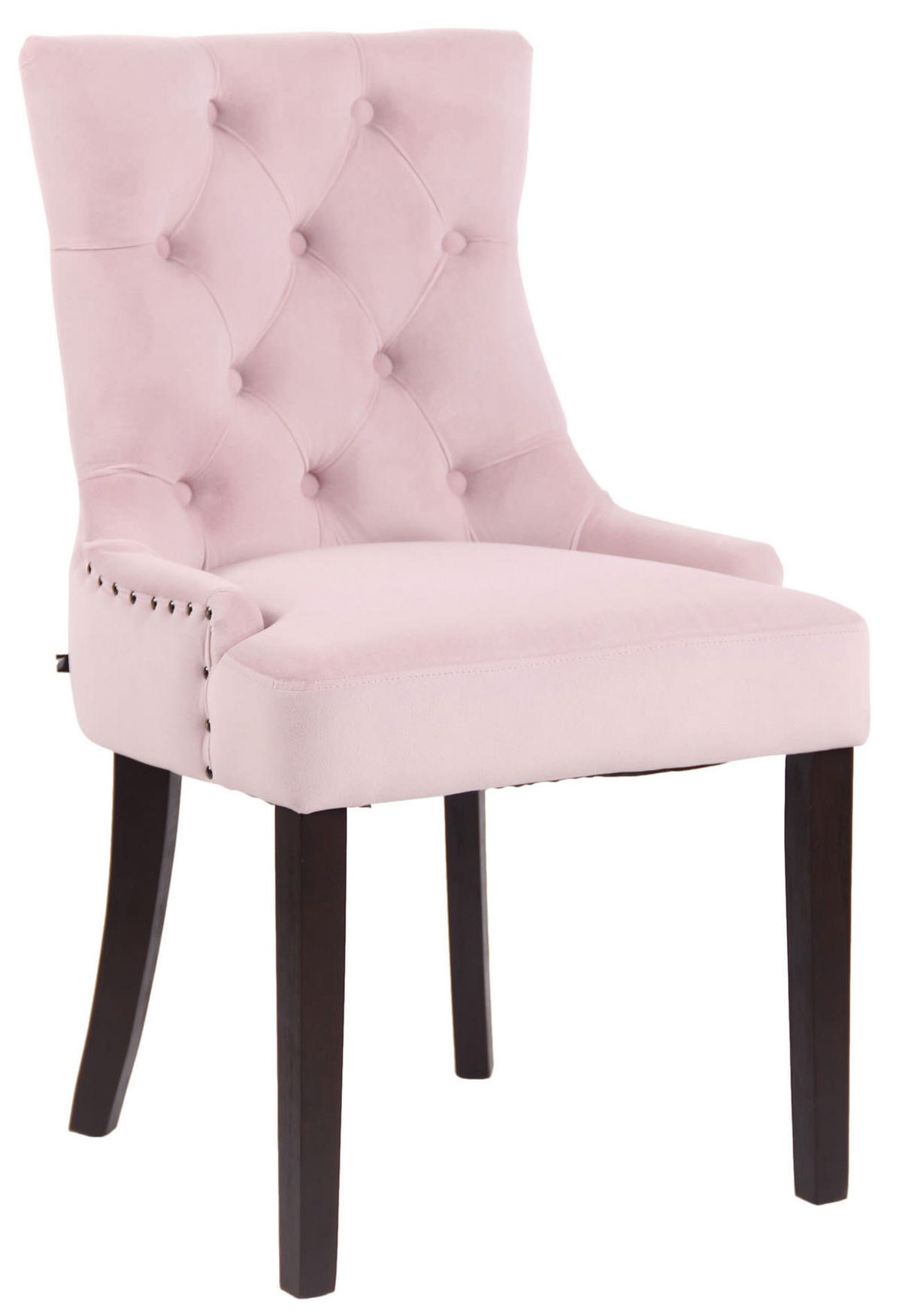 ESSZIMMERSTUHL Aboli Samt, antik Pink - Dunkelbraun/Rosa, Holz/Textil (55/92/58cm) - TPFLiving