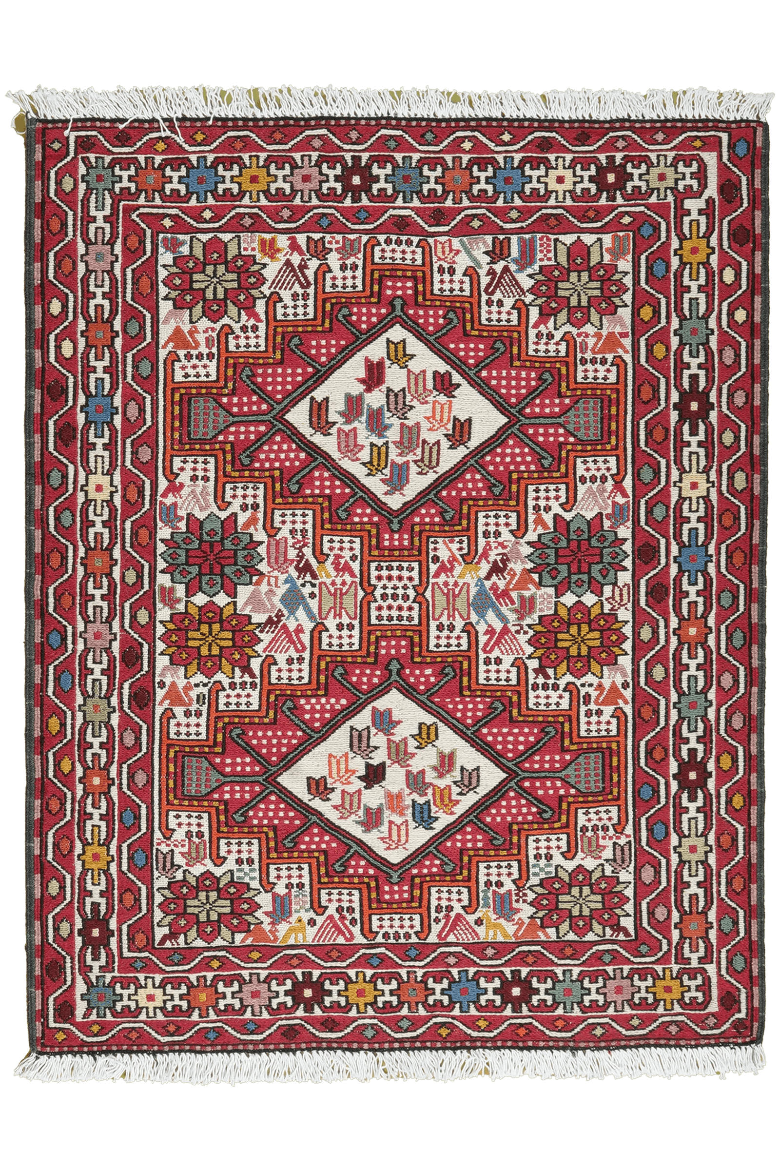 Looma Kelim-Teppich Beige 79x99 cm