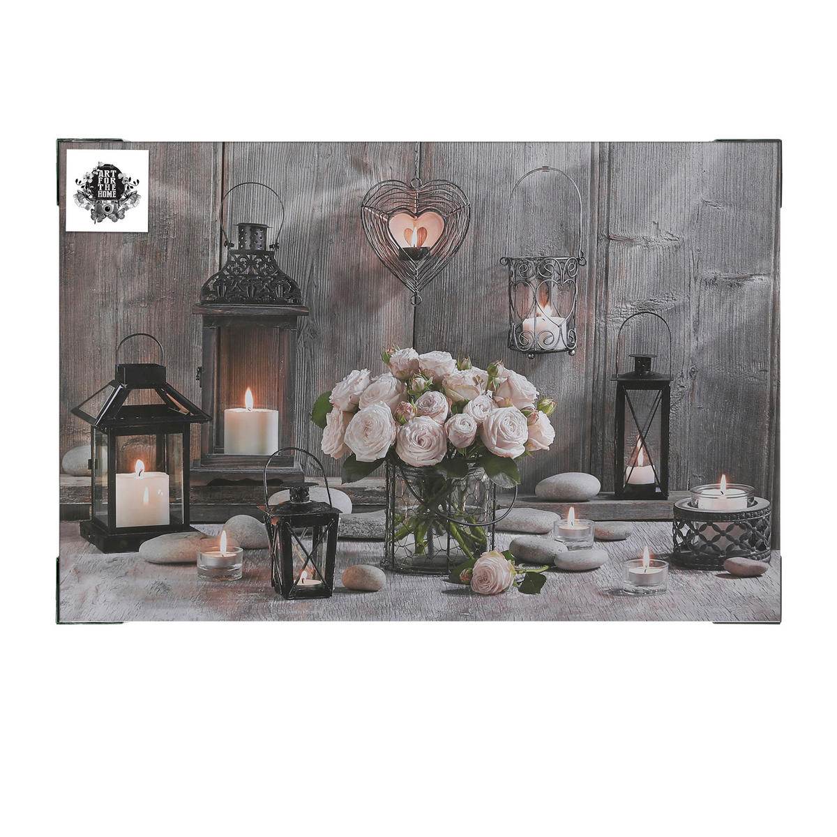 LEINWANDBILD LED Kerzen 60x90cm - Braun, Papier (90/1cm) - Art for the Home