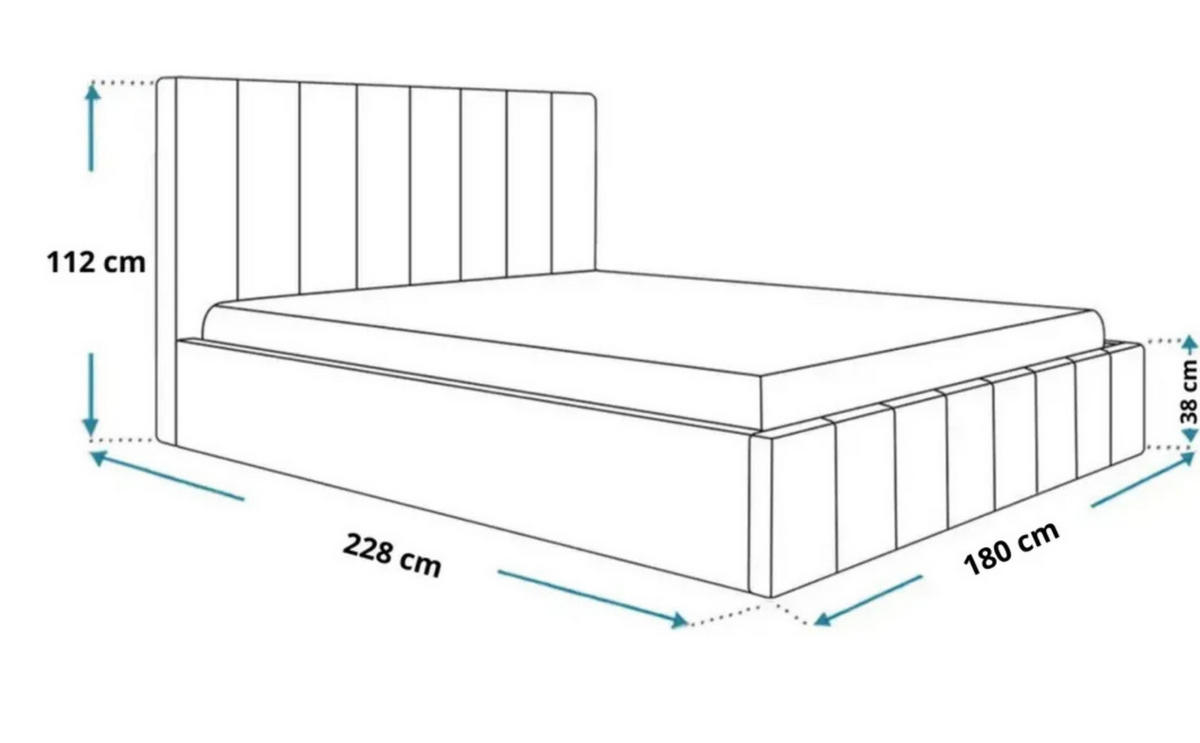 POLSTERBETT LUNA mit Kopfteil, 160 x 200 cm, Doppelbett mit Bettkasten und Lattenrost aus Metall, Boucle Stoff: Rosa - Rosa, Holz/Textil (160/200cm) - Agmat-Furniture