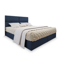 BOXBETT LONIS 140x200 cm mit Matratze und Topper - Blau - Blau, Holz (140/200cm) - MASSENO