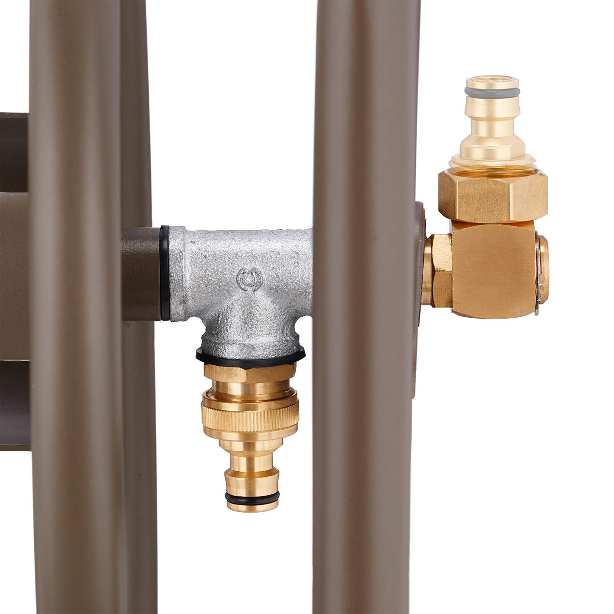 SCHLAUCHWAGEN - Braun, Kunststoff/Metall (50/81/80cm) - Relaxdays