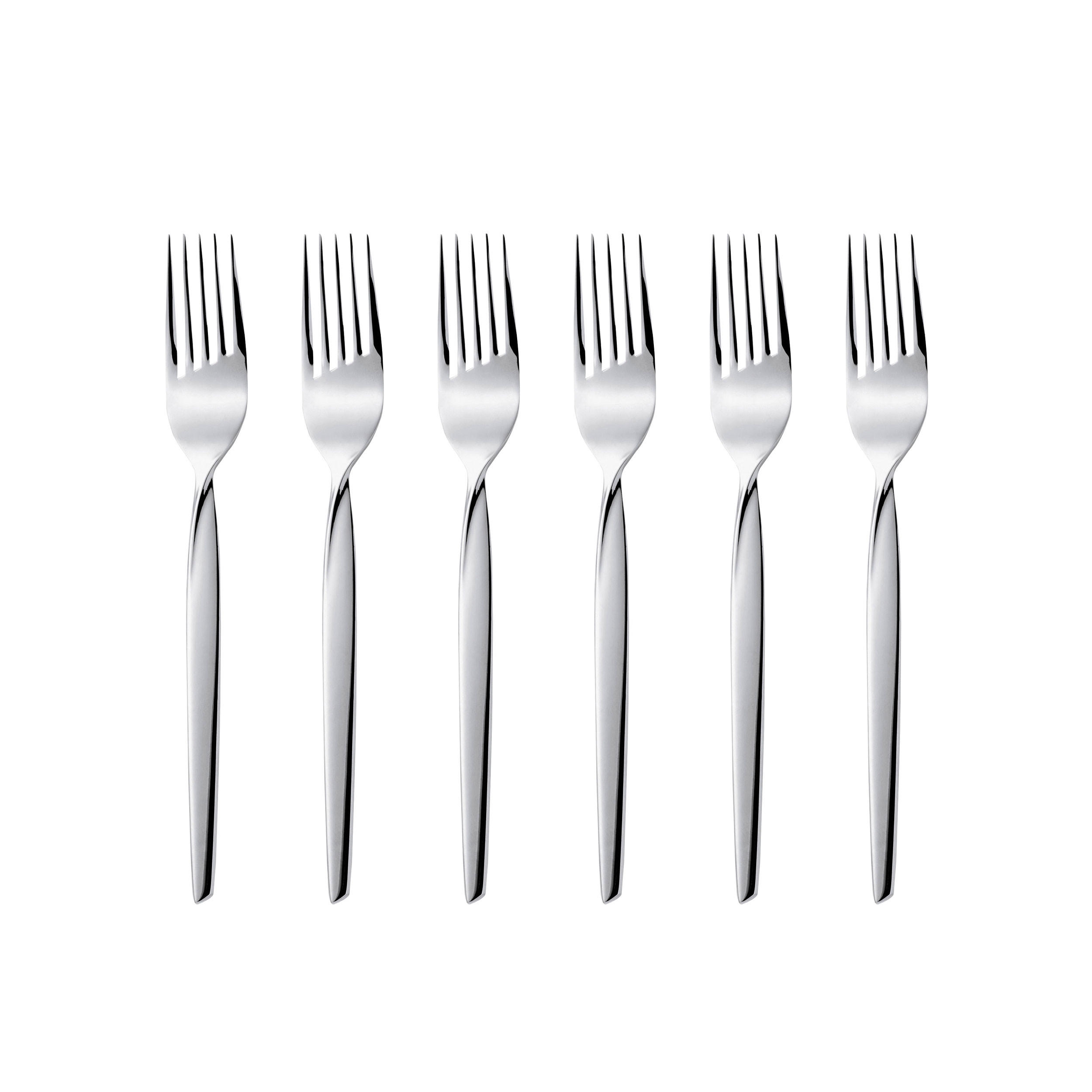 KUCHENGABEL Twist 6er Set, 18/0 Edelstahl, 16 cm - Silberfarben, Metall - GENSE