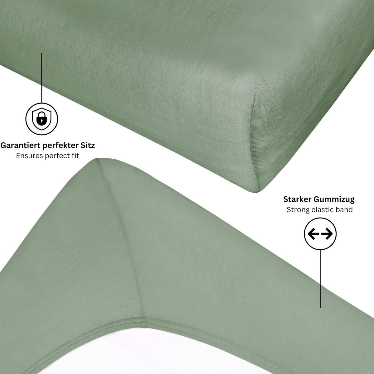 TOPPER SPANNBETTLAKEN BASIC - Salbeigrün, Textil (180/200cm) - Schöner Wohnen