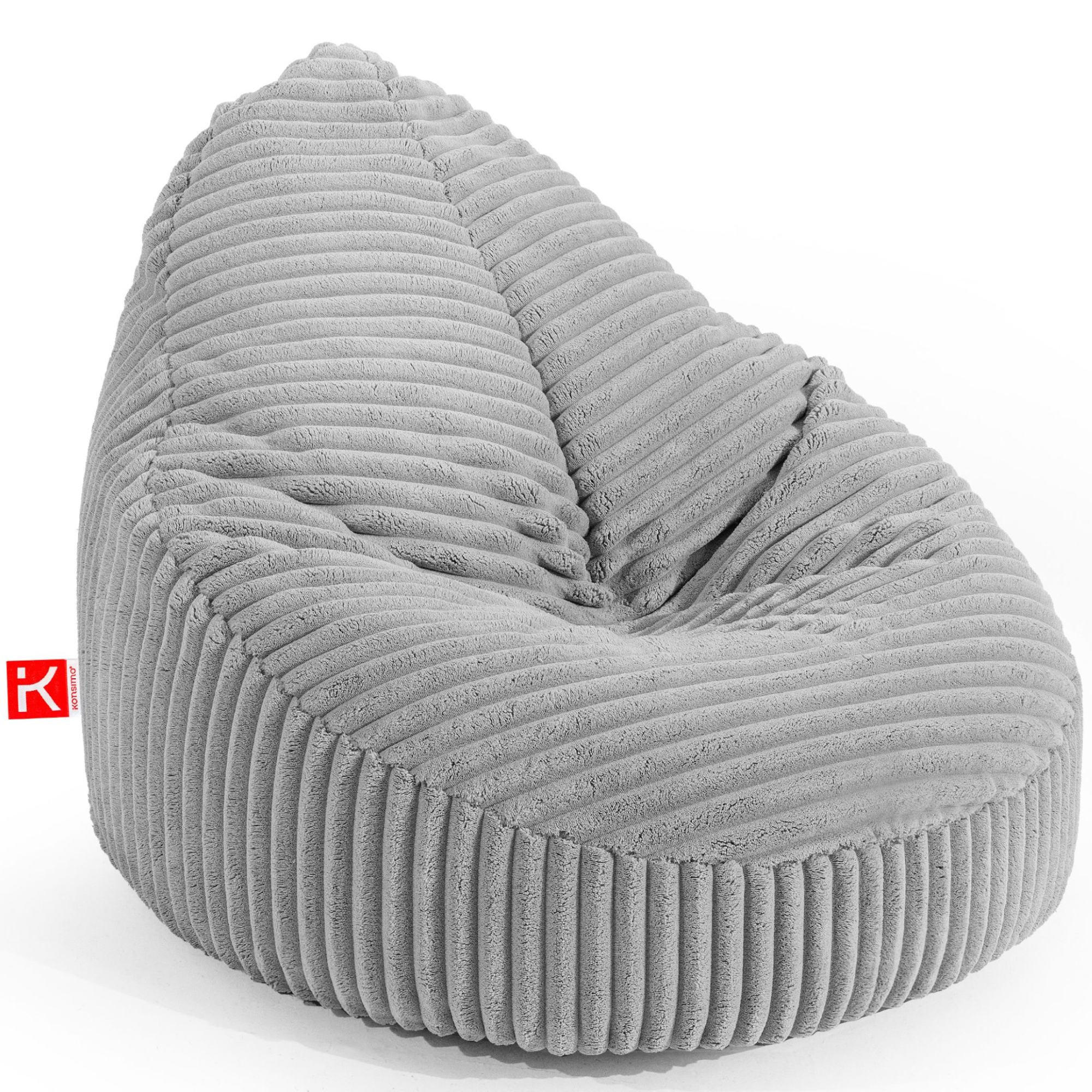 SITZSACK COSMO II aus Kordstoff , Hellgrau - Hellgrau, Textil (85/80/85cm) - KONSIMO®