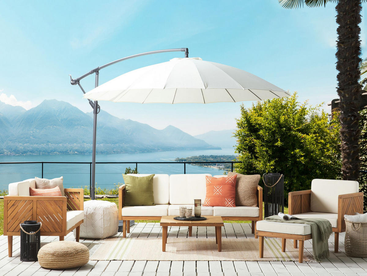 LOUNGE-SET 6-sitzer Akazienholz Hellbraun Baratti - Hellbraun, Holz - Beliani