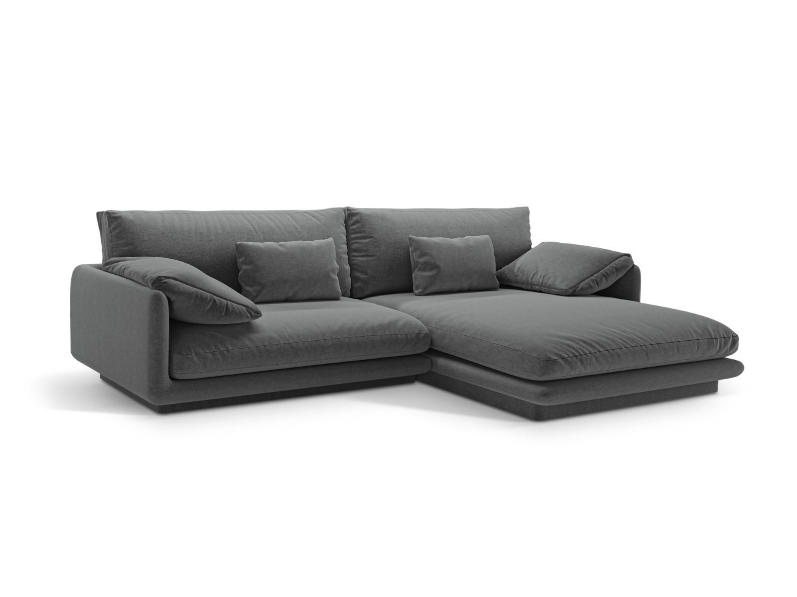 ECKSOFA rechts Torino aus strukturiertem Stoff dunkelgrau 4 Sitzplätze - Dunkelgrau, Textil (170/250cm) - Micadoni